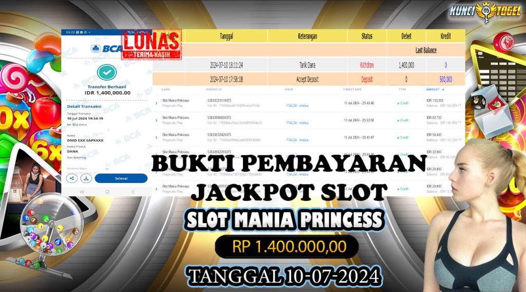 BUKTI JACKPOT KUNCITOGEL SLOT PRAGMATIC PRAGMATIC STARLIGHT PRINCESS MANIA ( 10-07-2024 )