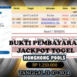 BUKTI JACKPOT KUNCITOGEL POOLS HONGKONG ( 21-07-2024 )