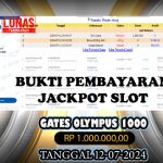 BUKTI JACKPOT KUNCITOGEL SLOT PRAGMATIC GATES OF OLYMPUS ( 12-07-2024 )