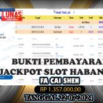 BUKTI JACKPOT KUNCITOGEL SLOT HARBANERO FA CAI SHEN ( 22-07-2024 )