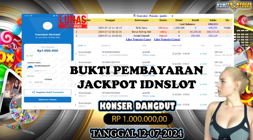 BUKTI JACKPOT KUNCITOGEL SLOT IDNSLOT KONSER DANGDUT ( 12-07-2024 )