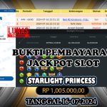 BUKTI JACKPOT KUNCITOGEL SLOT PRAGMATIC STARLIGHT PRINCESS ( 16-07-2024 )