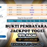 BUKTI PEMBAYARAN JACKPOT KUNCITOGEL TOTOMACAU POOLS ( 27-07-2024 )