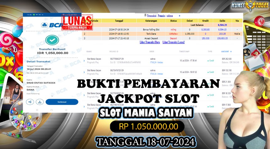 BUKTI JACKPOT KUNCITOGEL SLOT PRAGMATIC SAIYAN MANIA ( 18-07-2024 )