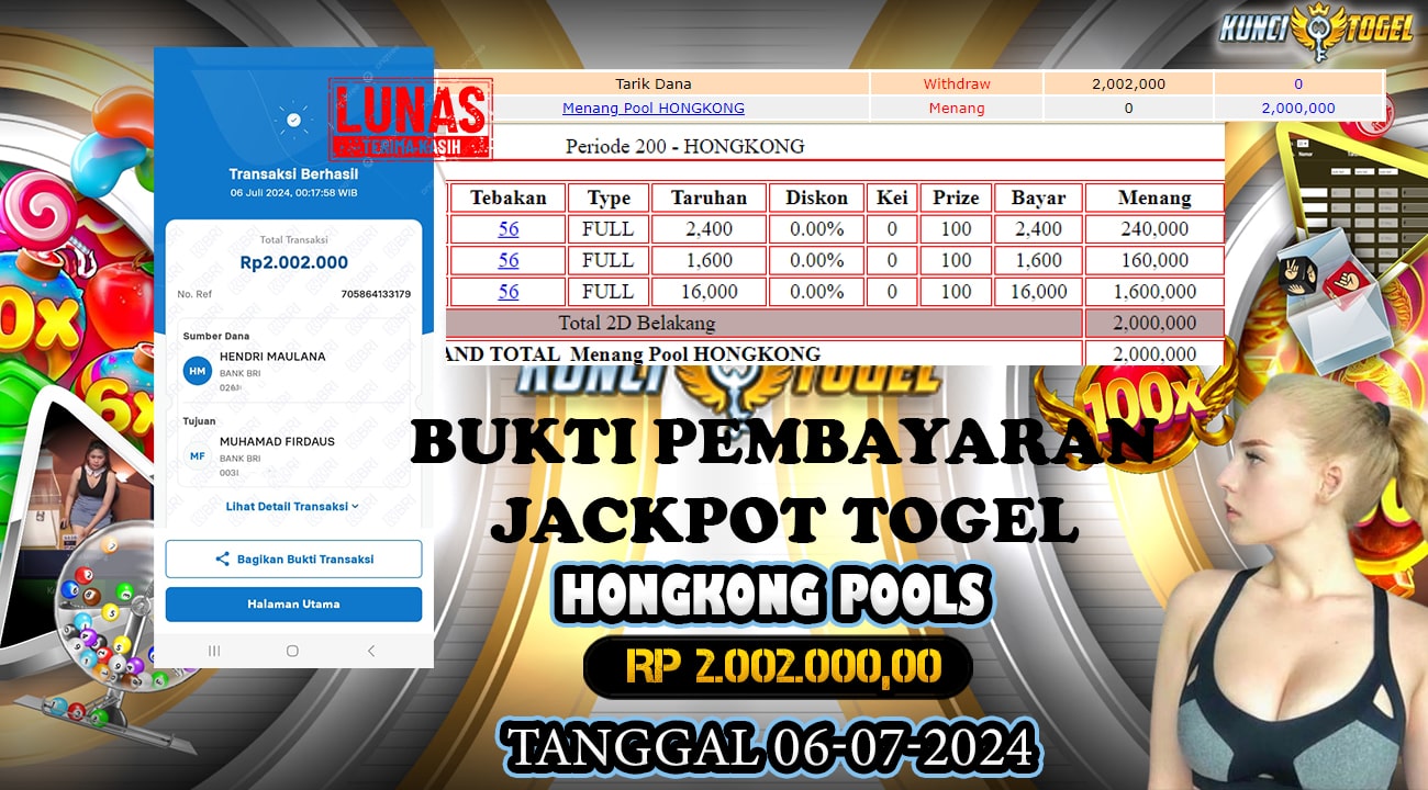 BUKTI JACKPOT KUNCITOGEL TOGEL HONGKONGPOOLS ( 06-07-2024 )