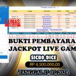 BUKTI JACKPOT KUNCITOGEL LIVEGAME SICBO ( 17-07-2024 )