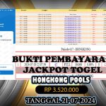 BUKTI JACKPOT KUNCITOGEL POOLS HONGKONG ( 21-07-2024 )