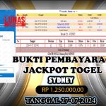 BUKTI PEMBAYARAN JACKPOT KUNCITOGEL TARUHAN TOGEL SYDNEY ( 27-07-2024 )