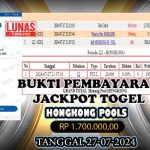 BUKTI PEMBAYARAN JACKPOT KUNCITOGEL TARUHAN TOGEL HONGKONG ( 27-07-2024 )